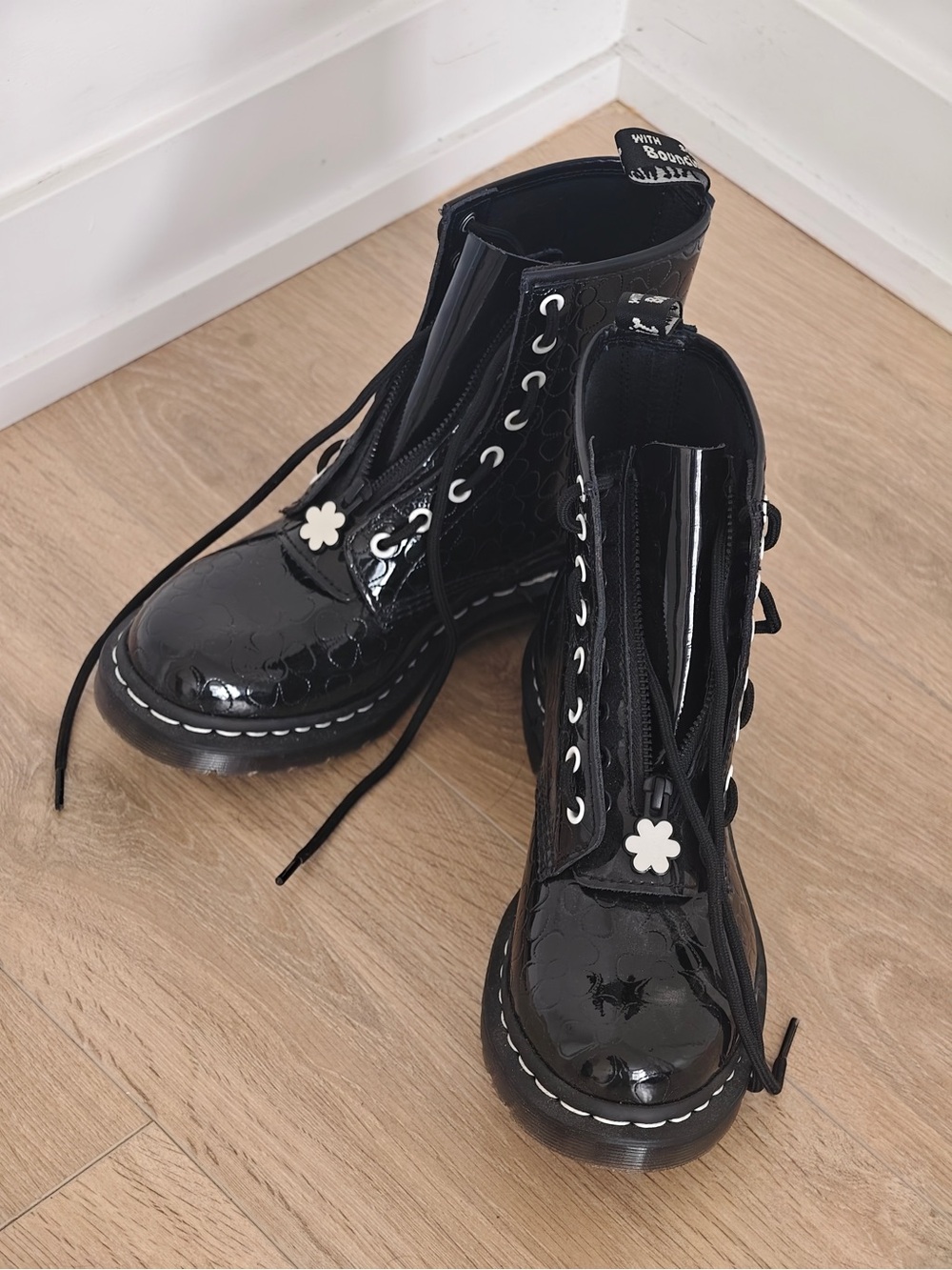 Dr. Martens 1460 Jungle Flower Emboss Patent Boots US 8